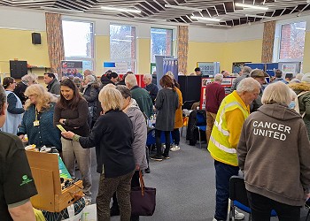 Photo showing lots of people talking at the VAAC Volunteer Fair January 2024 Photo showing lots of people talking at the VAAC Volunteer Fair January 2024