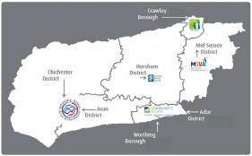 Map showing West Sussex Alliance members